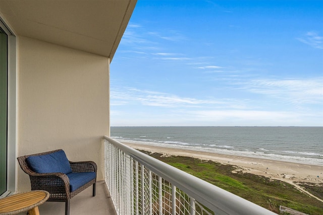 1401 E Beach Dr Unit 1205, Galveston, TX 77550 - balcony featuring view of water and beach