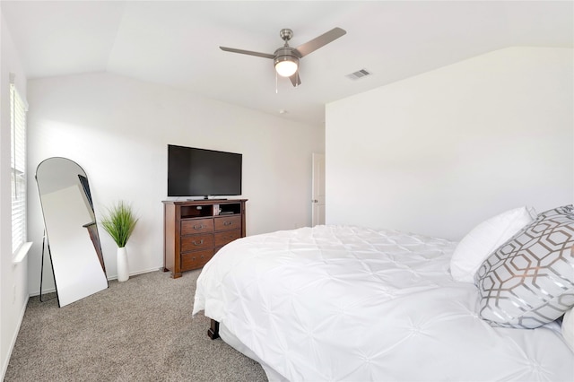 21614 Gusto Glen Ln, Katy, TX 77449 - carpeted bedroom featuring vaulted ceiling and a ceiling fan