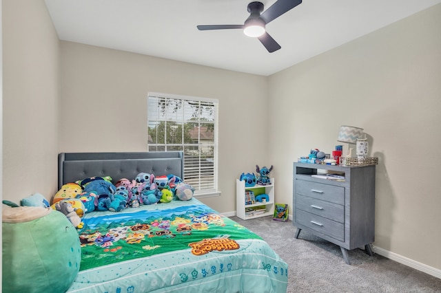 1118 Cheyenne Meadows Dr, Katy, TX 77450 - carpeted bedroom featuring baseboards and a ceiling fan