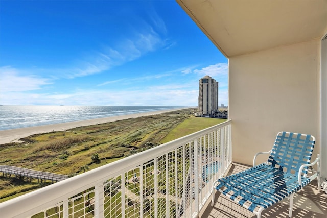 1401 E Beach Dr Unit 805/06, Galveston, TX 77550 - balcony featuring view of water and beach