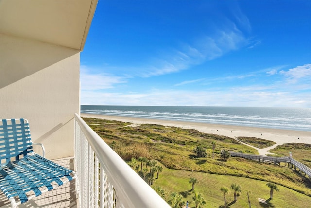 1401 E Beach Dr Unit 805/06, Galveston, TX 77550 - balcony with view of water and beach