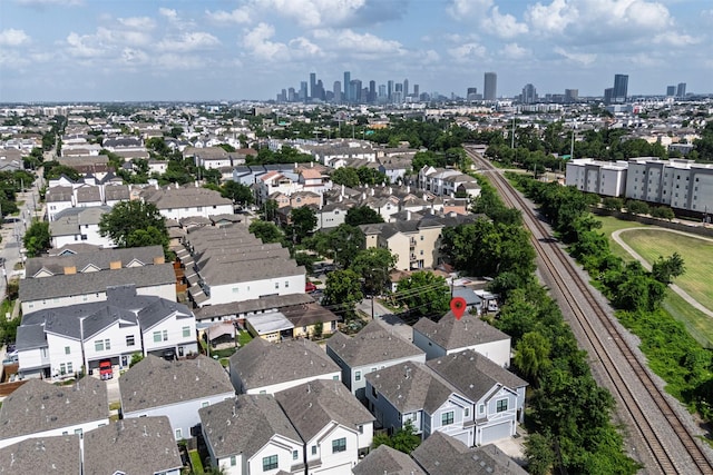 2305 Langston St, Houston, TX 77007 - aerial view of residential area featuring skyline