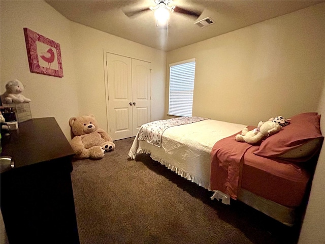 16410 Rodeo River Rd, Houston, TX 77049 - carpeted bedroom with a closet and ceiling fan