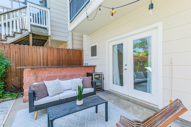701 Asbury St, Houston, TX 77007 - view of patio featuring french doors and an outdoor living space