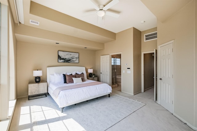 701 Asbury St, Houston, TX 77007 - bedroom with light colored carpet and ensuite bathroom