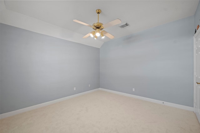 16503 Torry View Ter, Houston, TX 77095 - spare room with ceiling fan, light carpet, baseboards, and lofted ceiling
