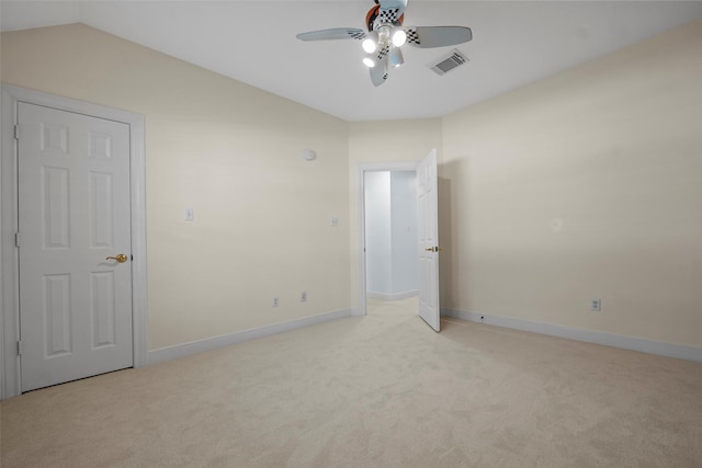 16503 Torry View Ter, Houston, TX 77095 - spare room featuring light colored carpet, ceiling fan, baseboards, and lofted ceiling