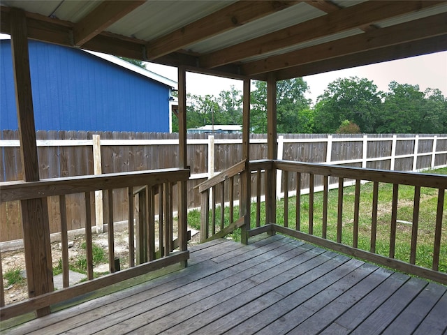 90 Oak Crest Dr, Shepherd, TX 77371 - wooden deck with a fenced backyard