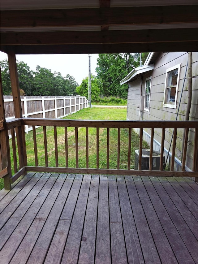 90 Oak Crest Dr, Shepherd, TX 77371 - deck featuring cooling unit