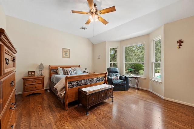 6803 E Treaschwig Rd, Spring, TX 77373 - bedroom featuring wood finished floors, baseboards, and ceiling fan