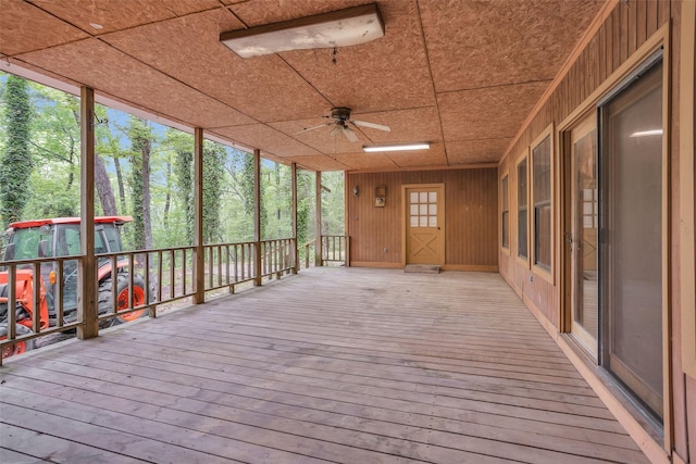 24614 Spruce, Huntsville, TX 77320 - wooden deck featuring ceiling fan