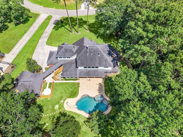 14742 Timbergreen Dr, Magnolia, TX 77355 - aerial view of property and surrounding area with a pool
