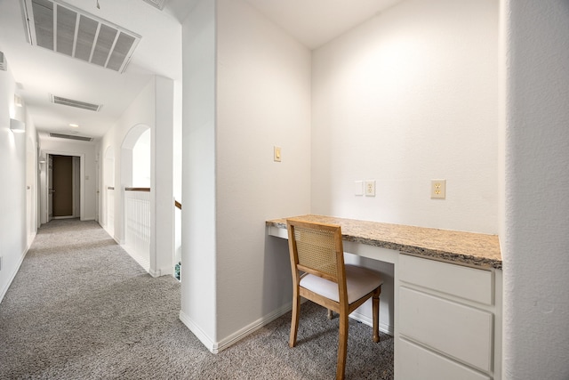 14742 Timbergreen Dr, Magnolia, TX 77355 - office with built in desk, light colored carpet, and baseboards