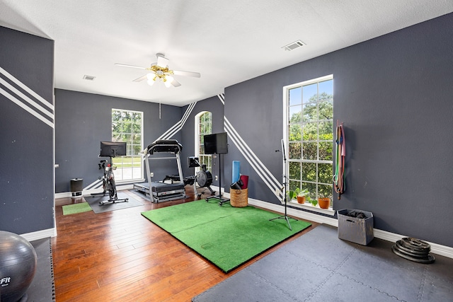 14742 Timbergreen Dr, Magnolia, TX 77355 - game room featuring a ceiling fan, plenty of natural light, and baseboards