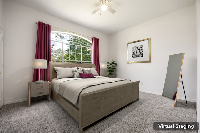 14742 Timbergreen Dr, Magnolia, TX 77355 - bedroom featuring carpet, baseboards, and ceiling fan