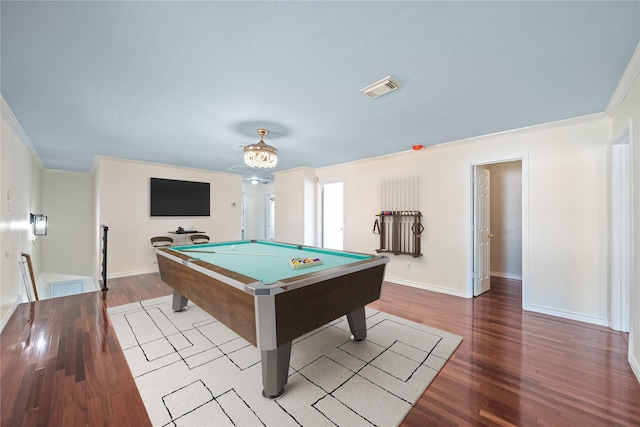 20151 Pioneer Ridge Dr, Cypress, TX 77433 - playroom with ornamental molding, billiards, wood finished floors, and baseboards
