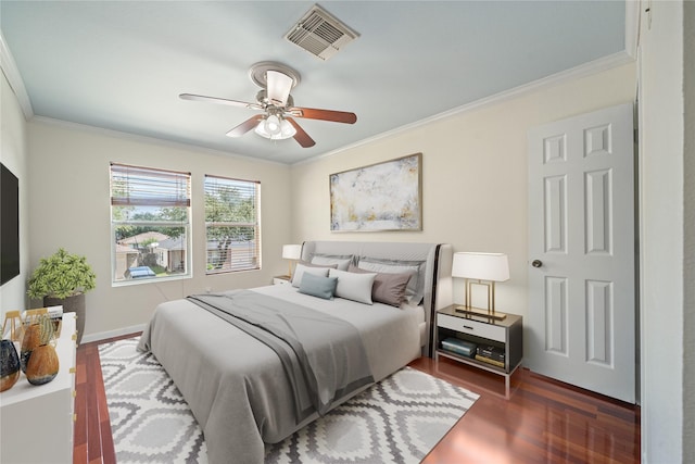 20151 Pioneer Ridge Dr, Cypress, TX 77433 - bedroom featuring wood finished floors, crown molding, and a ceiling fan