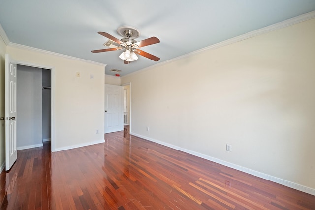 20151 Pioneer Ridge Dr, Cypress, TX 77433 - unfurnished bedroom with baseboards, wood finished floors, crown molding, and ceiling fan