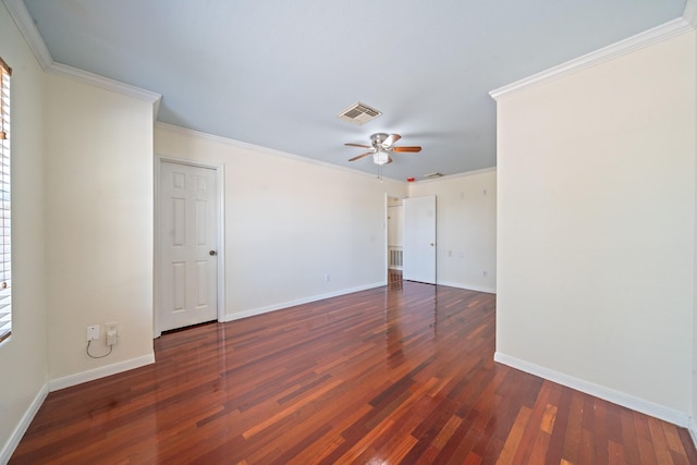 20151 Pioneer Ridge Dr, Cypress, TX 77433 - spare room with a ceiling fan, wood finished floors, baseboards, and ornamental molding