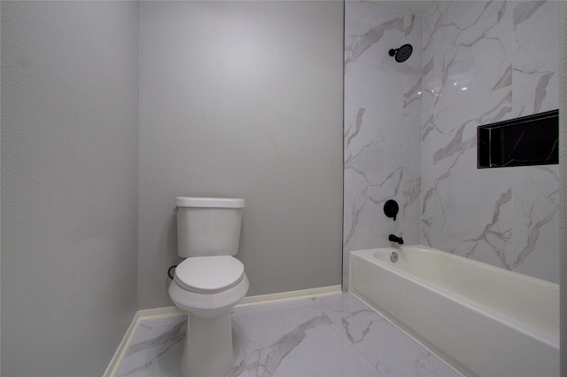 11623 Silent Elm St, Houston, TX 77044 - full bathroom featuring marble finish floors, baseboards, toilet, and washtub / shower combination