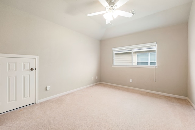 9619 Whittington Park Ln, Houston, TX 77095 - carpeted spare room with a ceiling fan, baseboards, and vaulted ceiling