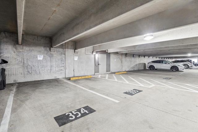 view of parking garage