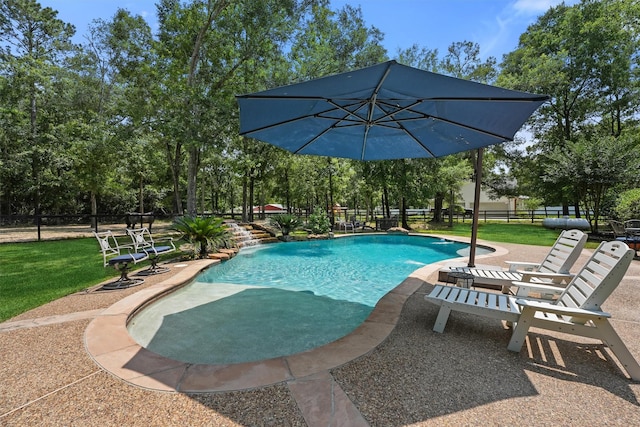 711 Valley Commons Dr, Huffman, TX 77336 - view of pool with a patio and view of scattered trees