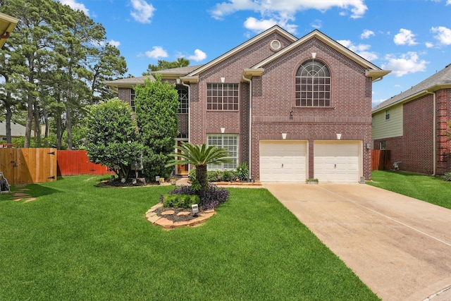 17150 Mountain Crest Dr, Spring, TX 77379 - view of front of property with brick siding, an attached garage, and driveway