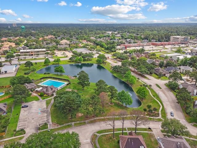 17150 Mountain Crest Dr, Spring, TX 77379 - aerial overview of property's location with a large body of water
