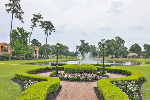 16114 Villa Fontana Way, Houston, TX 77068 - view of home's community featuring a water view and a lawn