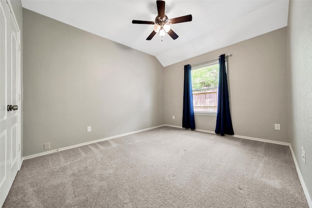 27506 Colin Springs Ln, Spring, TX 77386 - carpeted spare room with ceiling fan, lofted ceiling, and baseboards