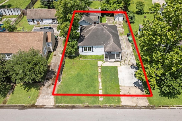 1922 Des Jardines St, Houston, TX 77023 - view from above of property with property parcel outlined