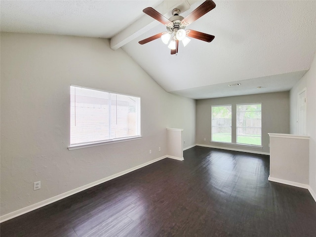 6722 Loch Bruceray Dr, Houston, TX 77084 - spare room with dark wood-style floors, ceiling fan, and baseboards