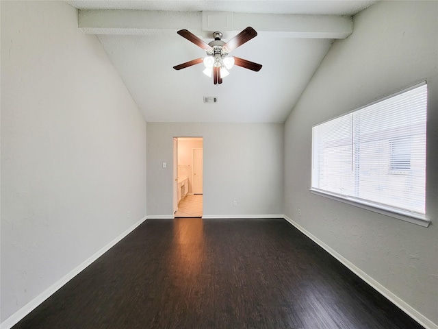 6722 Loch Bruceray Dr, Houston, TX 77084 - spare room with dark wood-style floors, a ceiling fan, and baseboards