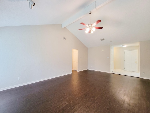 6722 Loch Bruceray Dr, Houston, TX 77084 - unfurnished living room with ceiling fan, wood finished floors, and baseboards