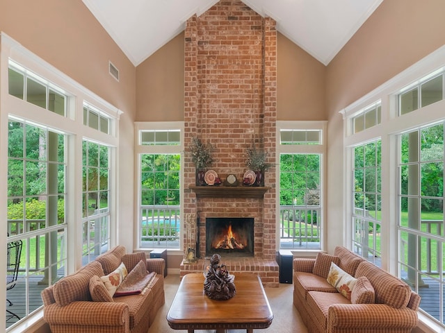 23222 Red Oak Trl, Tomball, TX 77377 - sunroom / solarium featuring vaulted ceiling and plenty of natural light