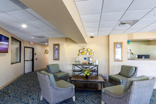 6102 Seawall Blvd Unit 140, Galveston, TX 77551 - lobby featuring a paneled ceiling, recessed lighting, and a surveillance system