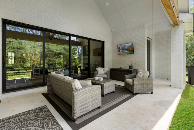 19720 Holly Creek Bnd, Magnolia, TX 77355 - view of patio / terrace featuring an outdoor living space