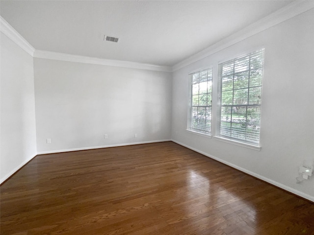 22014 Mission Hills Ln, Katy, TX 77450 - empty room with ornamental molding, dark wood-style flooring, and baseboards