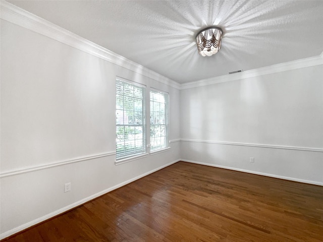 22014 Mission Hills Ln, Katy, TX 77450 - spare room with ornamental molding, wood finished floors, and baseboards