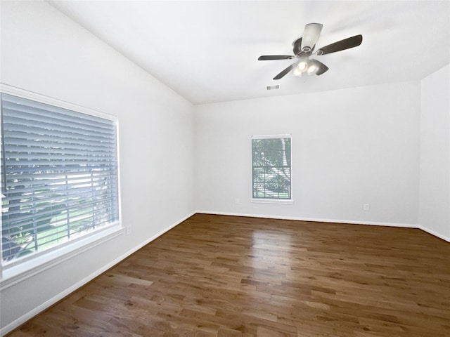 22014 Mission Hills Ln, Katy, TX 77450 - empty room featuring wood finished floors, baseboards, and a ceiling fan