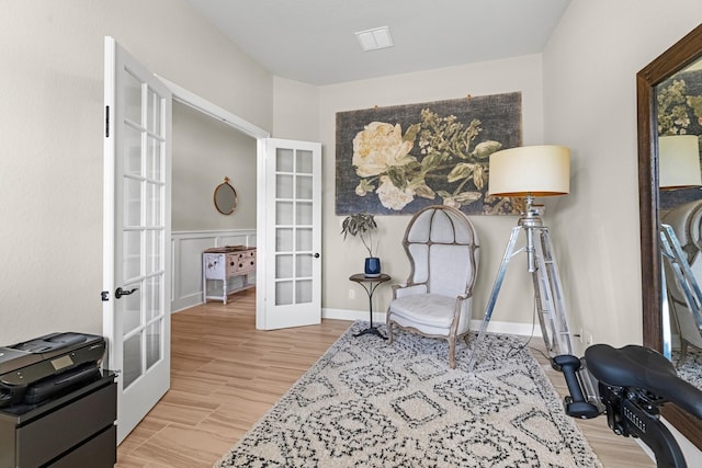 1810 Evergreen Bay Ln, Katy, TX 77494 - sitting room featuring french doors and wood finished floors