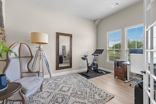 1810 Evergreen Bay Ln, Katy, TX 77494 - exercise room featuring wood finished floors and baseboards
