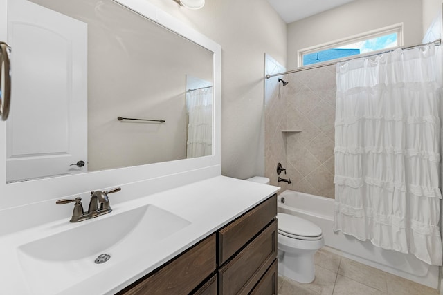 1810 Evergreen Bay Ln, Katy, TX 77494 - bathroom with toilet, shower / tub combo, tile patterned flooring, and vanity