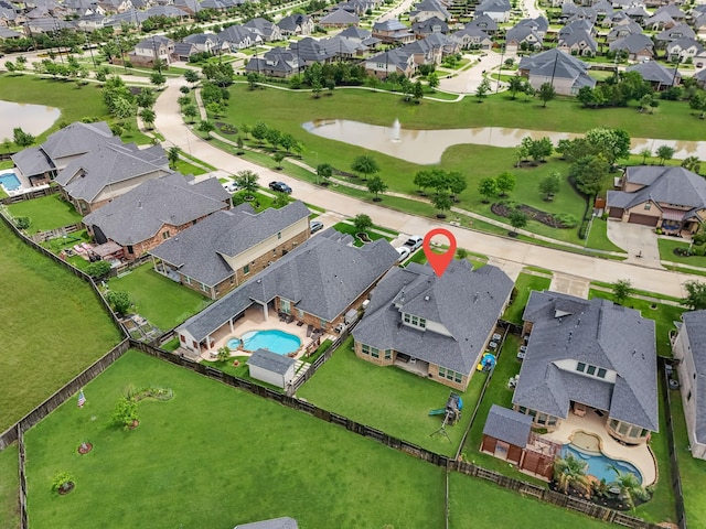 1810 Evergreen Bay Ln, Katy, TX 77494 - view of property location with nearby suburban area, a pool, and a large body of water