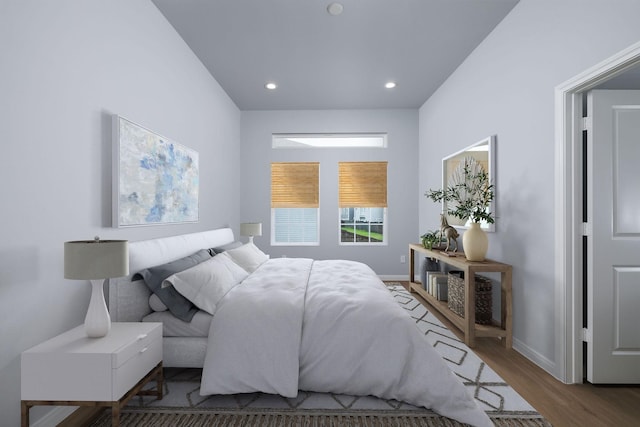 18830 Elegance Ave, Spring, TX 77379 - bedroom with wood finished floors, baseboards, and recessed lighting