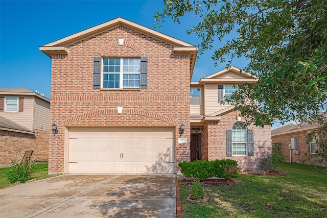 4918 Alder Bend Ln, Richmond, TX 77469 - traditional home featuring brick siding, a garage, concrete driveway, and a front yard