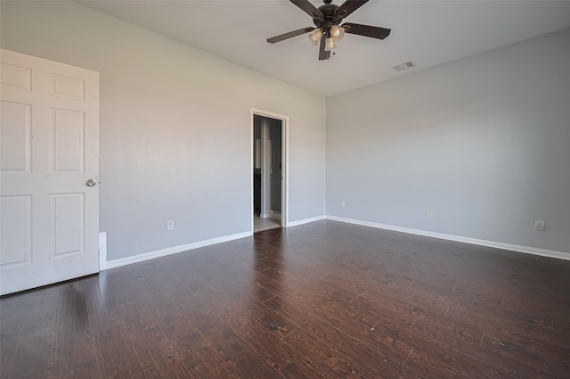 4918 Alder Bend Ln, Richmond, TX 77469 - empty room featuring ceiling fan, dark wood-style floors, and baseboards
