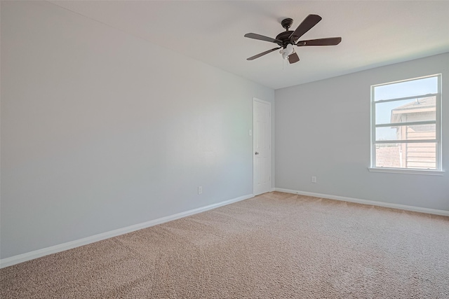 4918 Alder Bend Ln, Richmond, TX 77469 - empty room featuring baseboards, ceiling fan, and light colored carpet