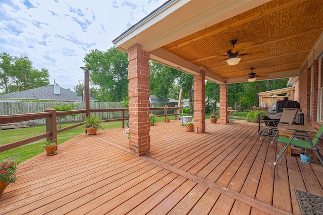 13203 Cary Ct, Needville, TX 77461 - deck with ceiling fan